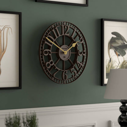 Newgate Warehouse wall clock in brown 40cm