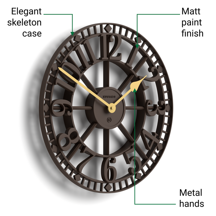 Newgate Warehouse wall clock in brown 40cm