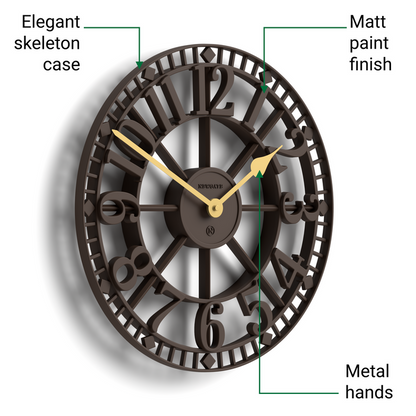 Newgate Warehouse wall clock in brown 40cm