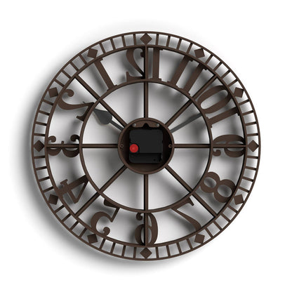 Newgate Warehouse wall clock in brown 40cm