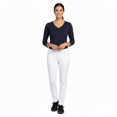 Nybo Hvid Unisex Harmonybukser, Stretch, Justerbar Elastik