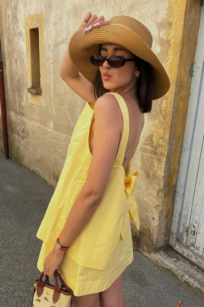 Off Shoulder Cami Tie Back Two Piece Set