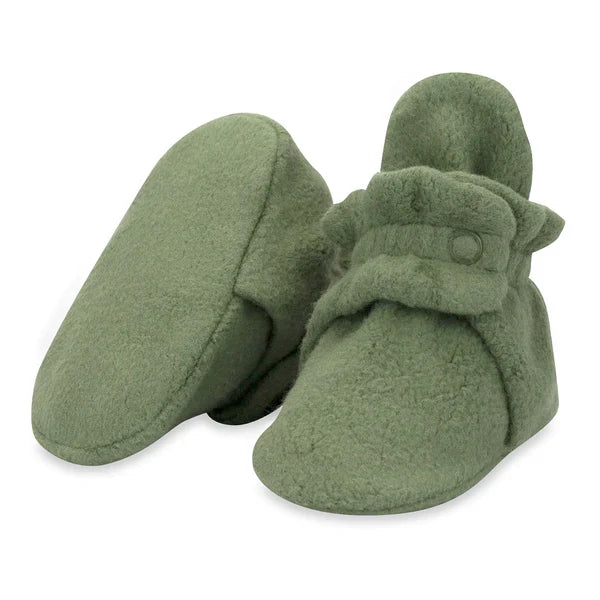 Olive Green Cozie Fleece Bootie - Ali's Wagon