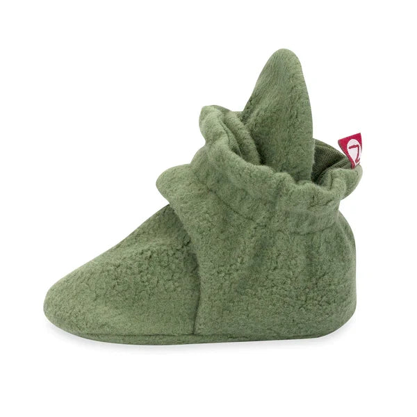 Olive Green Cozie Fleece Bootie - Ali's Wagon