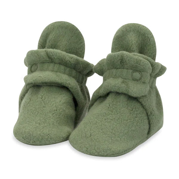 Olive Green Cozie Fleece Bootie - Ali's Wagon