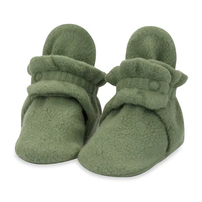 Olive Green Cozie Fleece Bootie - Ali's Wagon