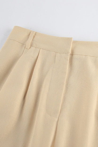 One Shoulder Asymmetric Tie Top High Waist Pants Two Piece Set