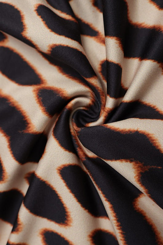 One Shoulder Tie Animal Print Mini Dress