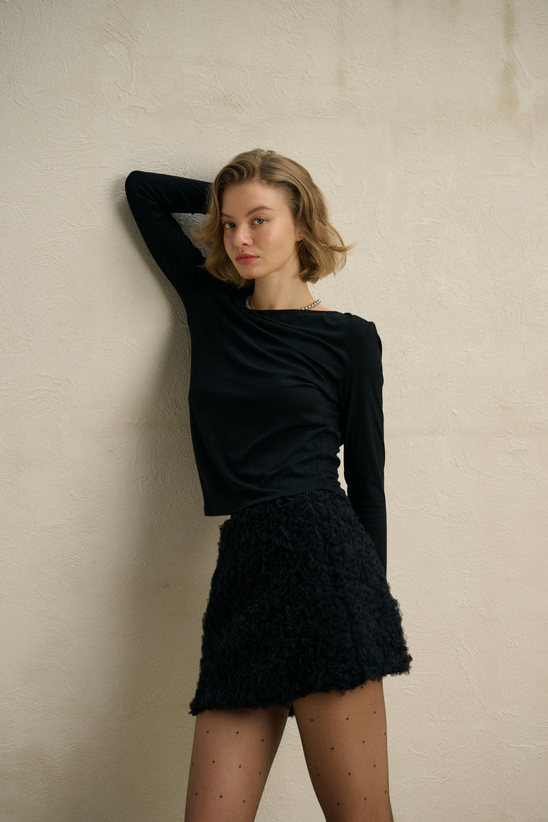 Open back lightweight knit top