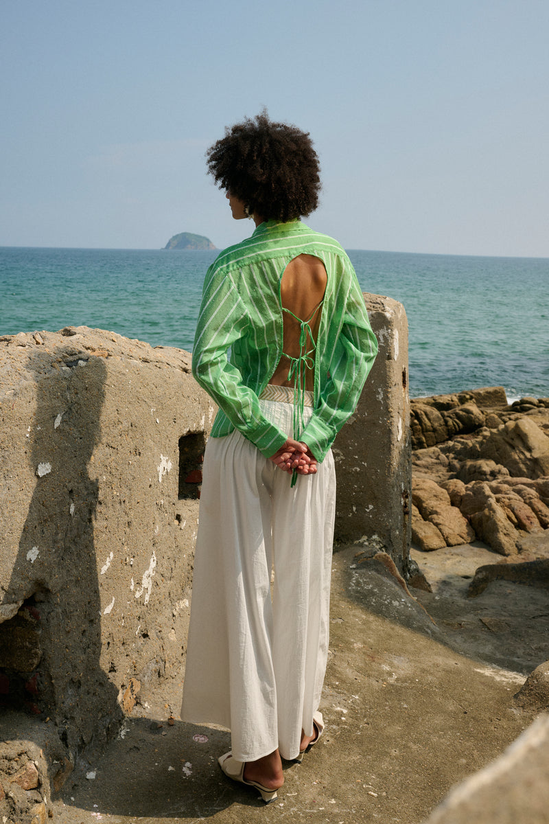 Open back rhinestone shirt