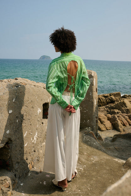Open back rhinestone shirt