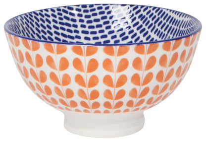 Orange Blossoms & Blue Stamped Bowl - Ali's Wagon