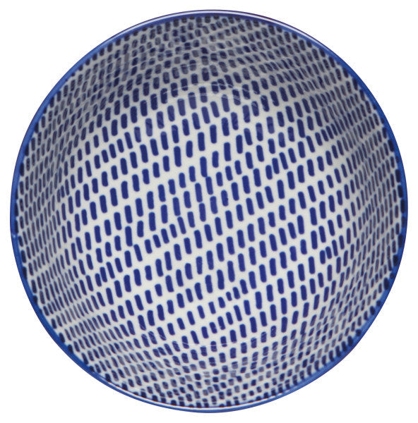 Orange Blossoms & Blue Stamped Bowl - Ali's Wagon