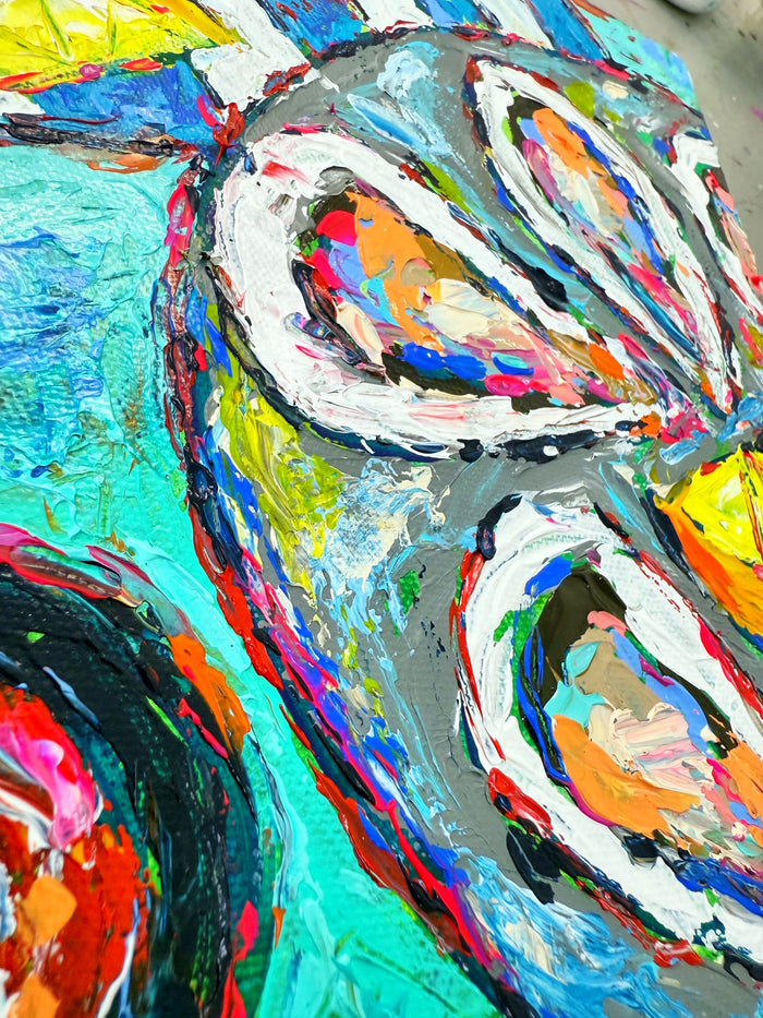 "Oysters and Lemons" Original 8x10" Painting on Gallery Wrapped Canvas