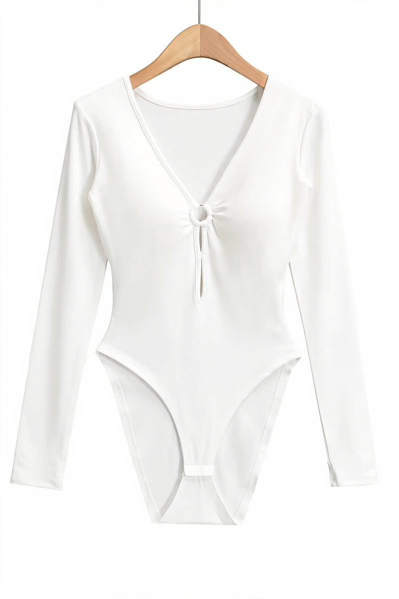 Padded Cut-Out V-Neck One Piece