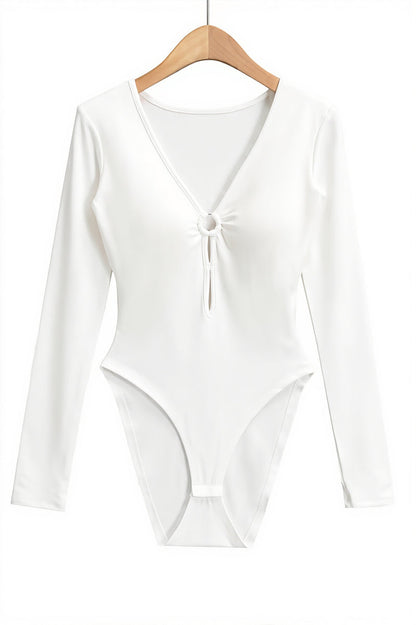 Padded Cut-Out V-Neck One Piece
