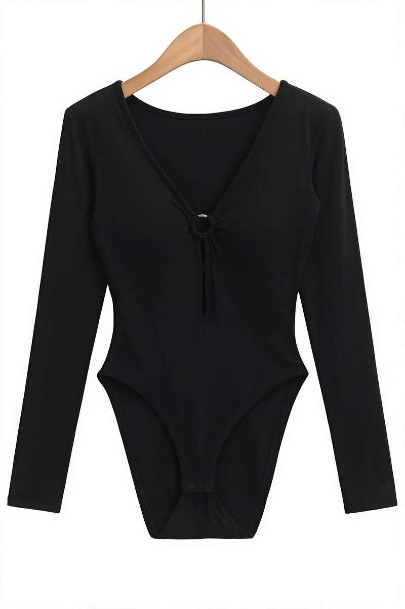 Padded Cut-Out V-Neck One Piece