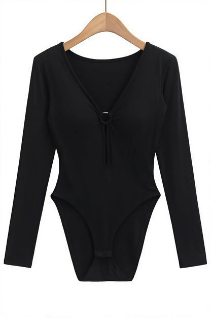 Padded Cut-Out V-Neck One Piece