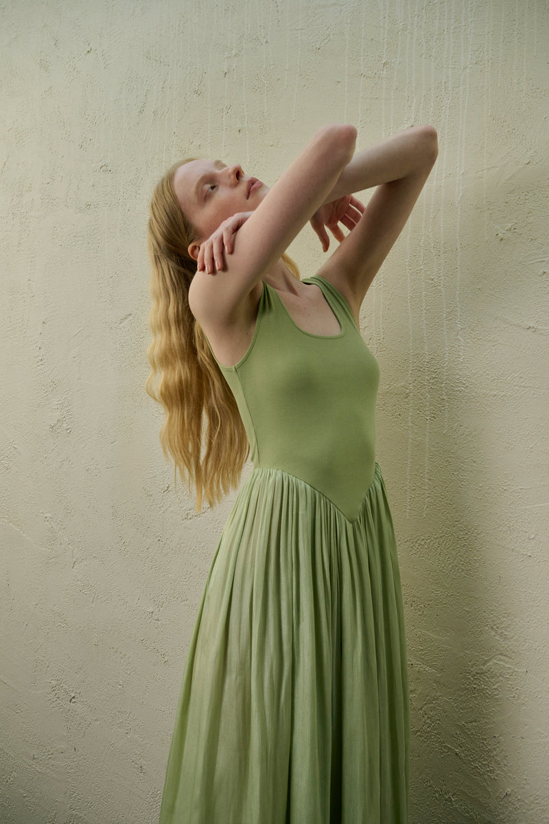 Patchwork sleeveless dress