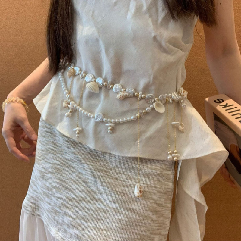 Pearl Shell Tassel Waist Body Chain
