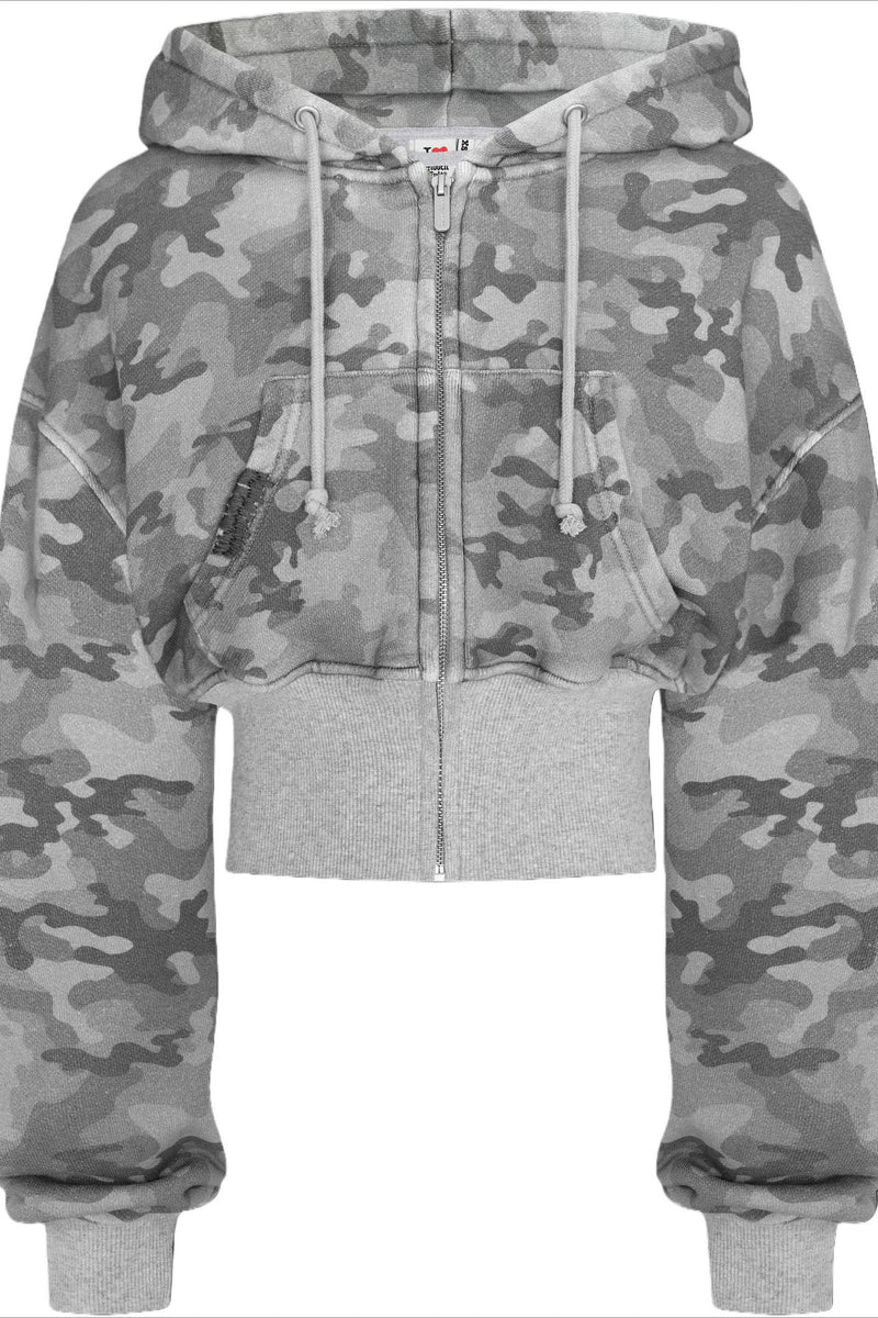 Pink Camo Zip Hoodie Two Piece Set
