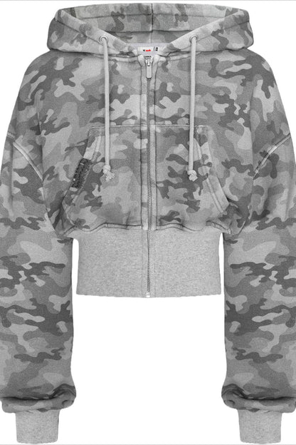 Pink Camo Zip Hoodie Two Piece Set
