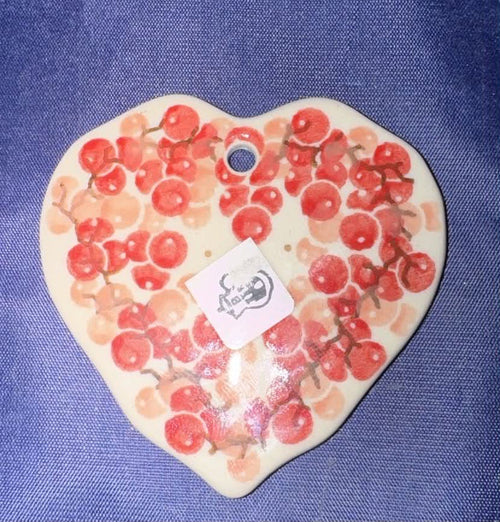 Pink Peppercorn Heart Pendant/Ornament - Shape: A86 - Pattern: Pink Peppercorn (2387X)
