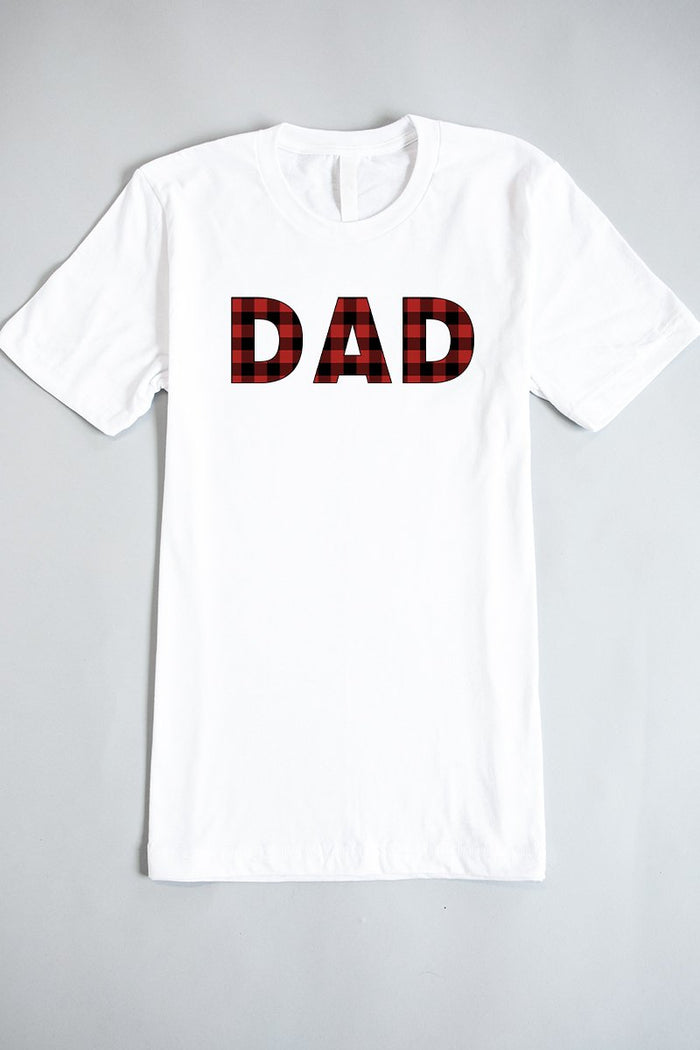 Plaid Dad Graphic White Tee
