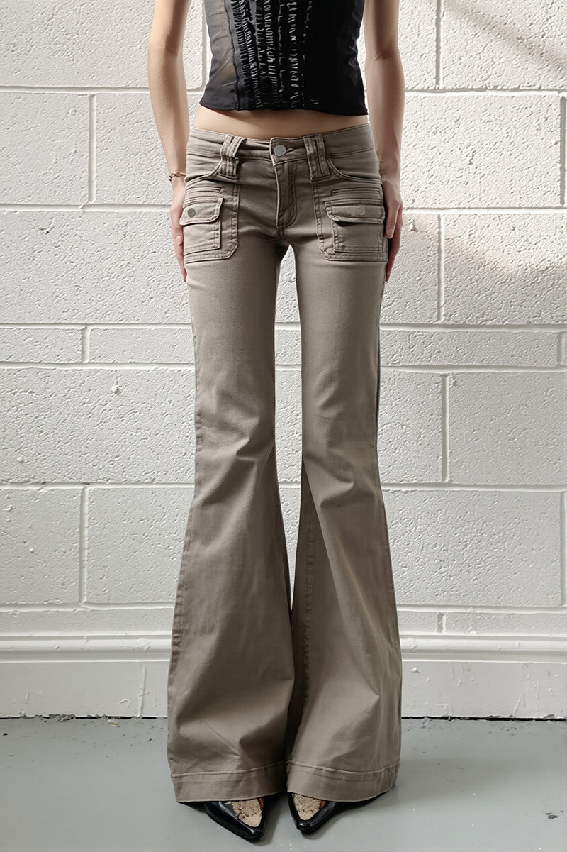 Pocket Micro Flare Cargo Jeans