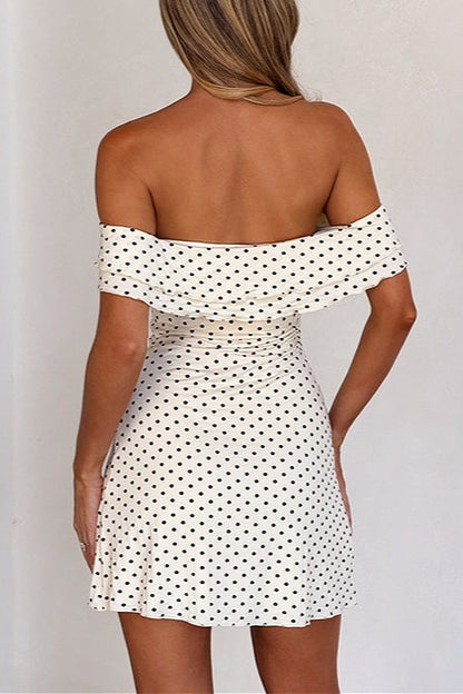 Polka Dot Bandeau Bodycon Mini Dress