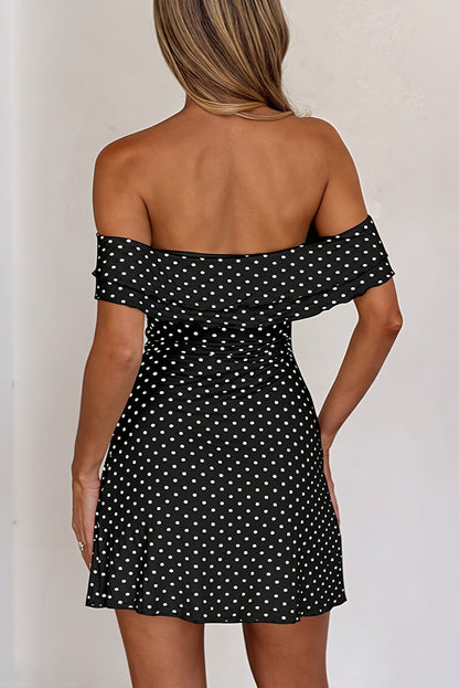 Polka Dot Bandeau Bodycon Mini Dress