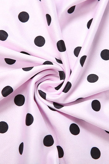 Polka Dot Color Block Tube Mini Dress