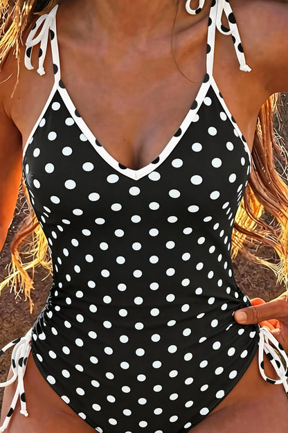 Polka Dot Contrast One Piece Swimwear