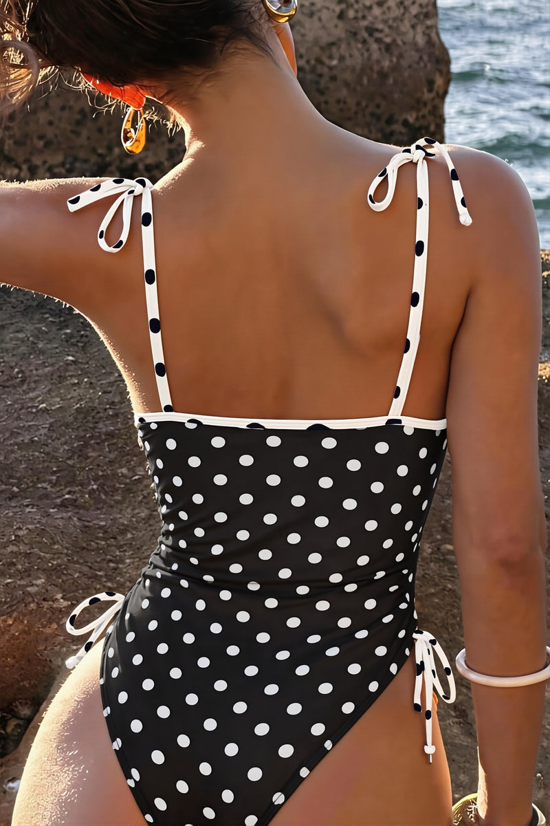 Polka Dot Contrast One Piece Swimwear