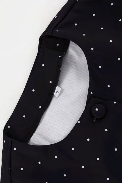 Polka Dot Print Short Sleeve Bodycon Skirt Set