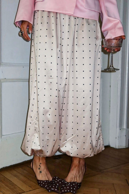Polka Dot Satin Loose Pants