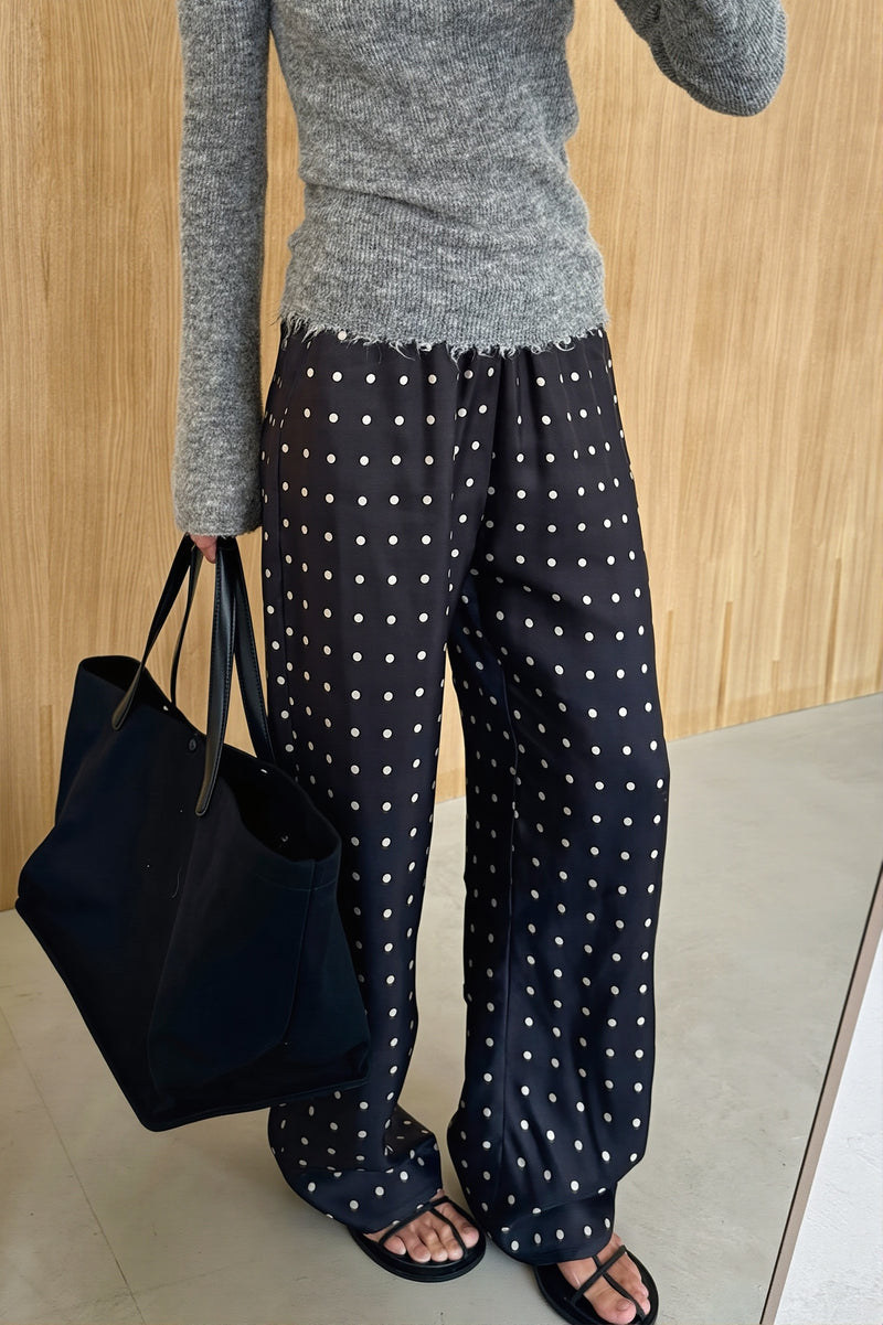 Polka Dot Straight Leg Casual Pants
