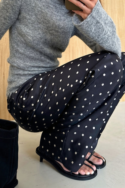 Polka Dot Straight Leg Casual Pants