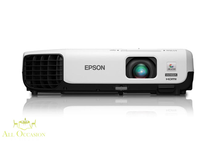 Epson portable multimedia projector for indoor and outdoor events, ideal for Corona event rentals and presentations.