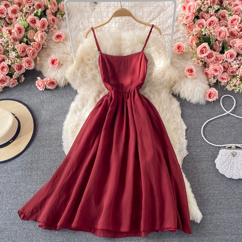 Red A line bow short dress fashion dress S07