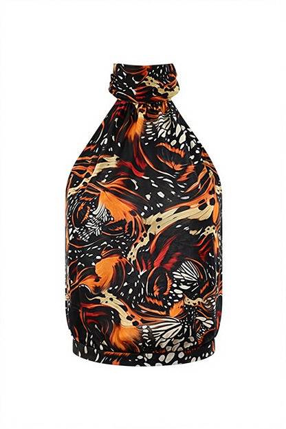 Retro Butterfly Tie Ribbon Halter Top