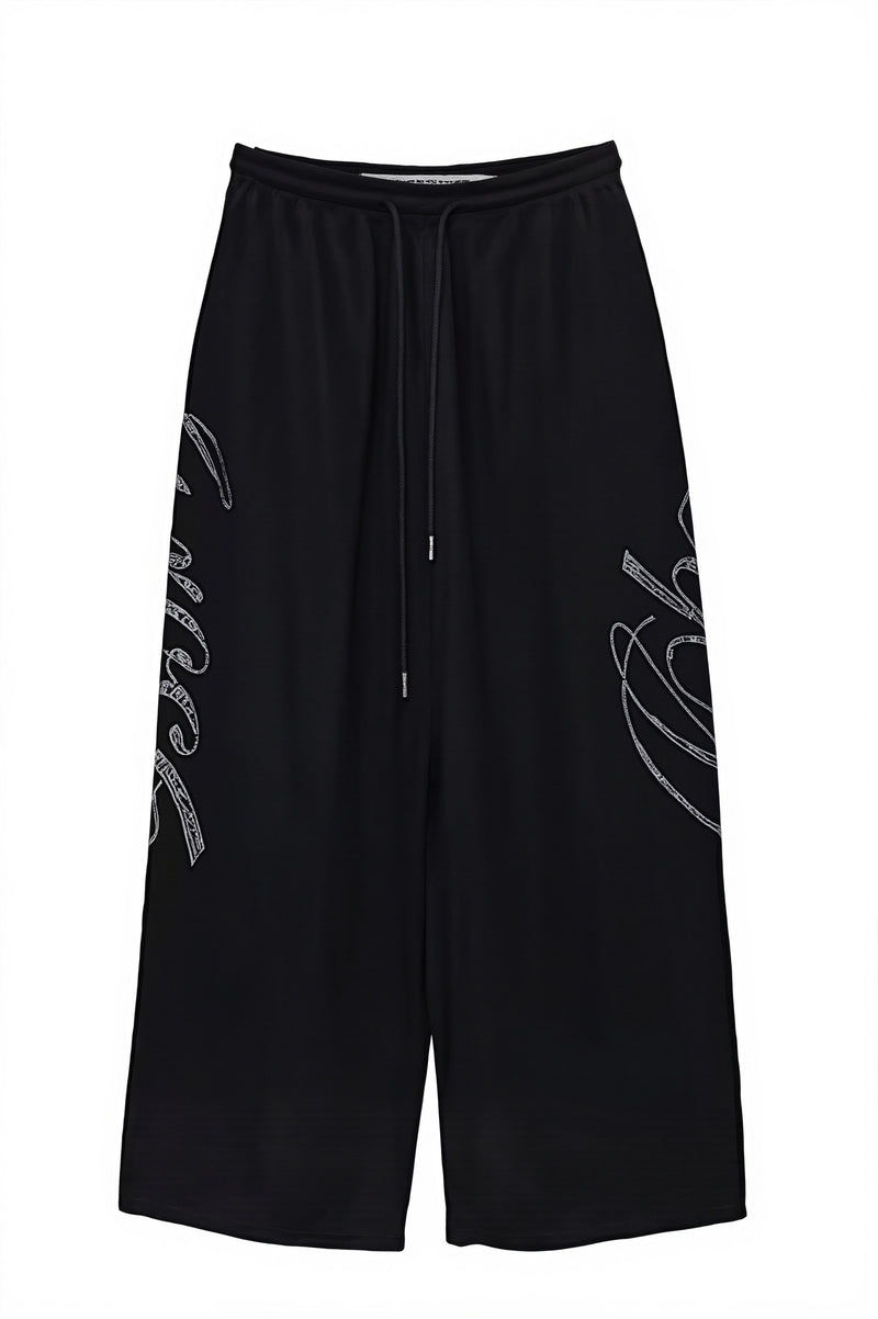 Rhinestone Curved Hip Hop Pants