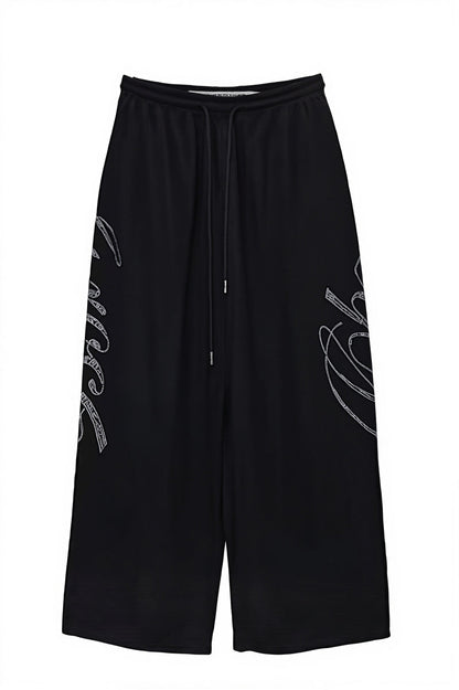 Rhinestone Curved Hip Hop Pants