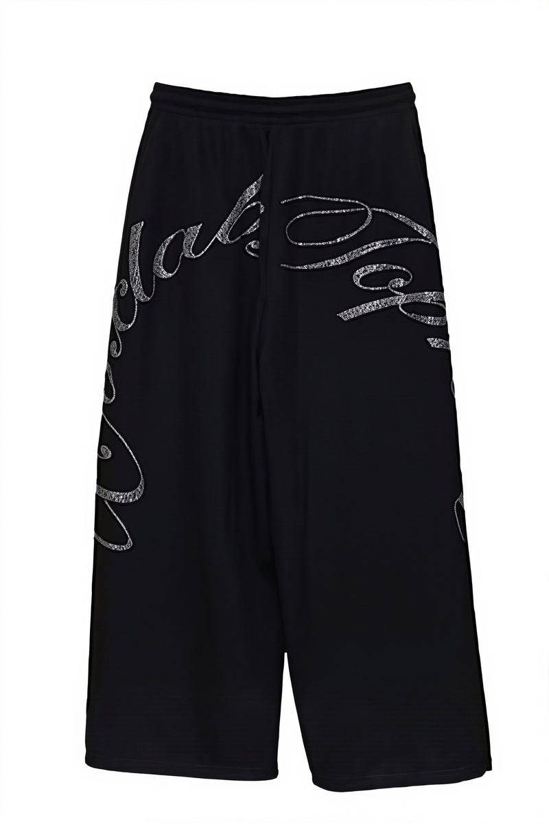 Rhinestone Curved Hip Hop Pants