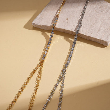 Rhinestone Geometric Body Chain NeckLace