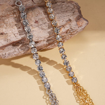 Rhinestone Geometric Body Chain NeckLace