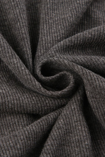 Ribbed Cropped Zip Up Hoodie