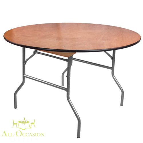 48" round table rental for events, ideal for seating 6-8 guests. Perfect for Corona party rentals and event setups.