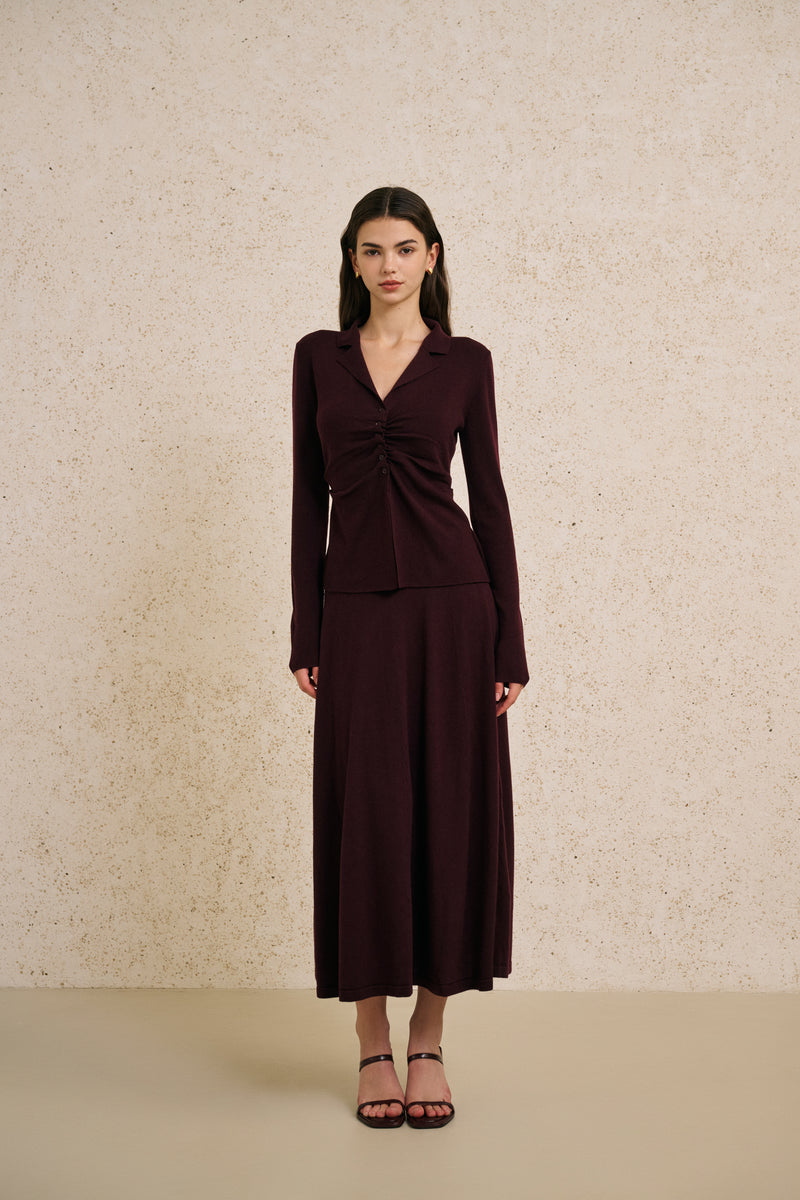 Ruched long sleeve set