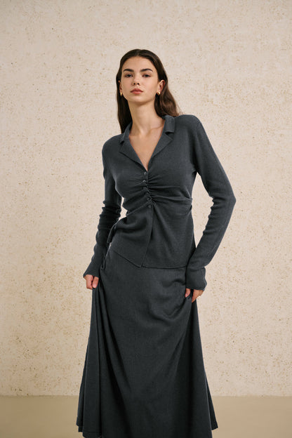 Ruched long sleeve set
